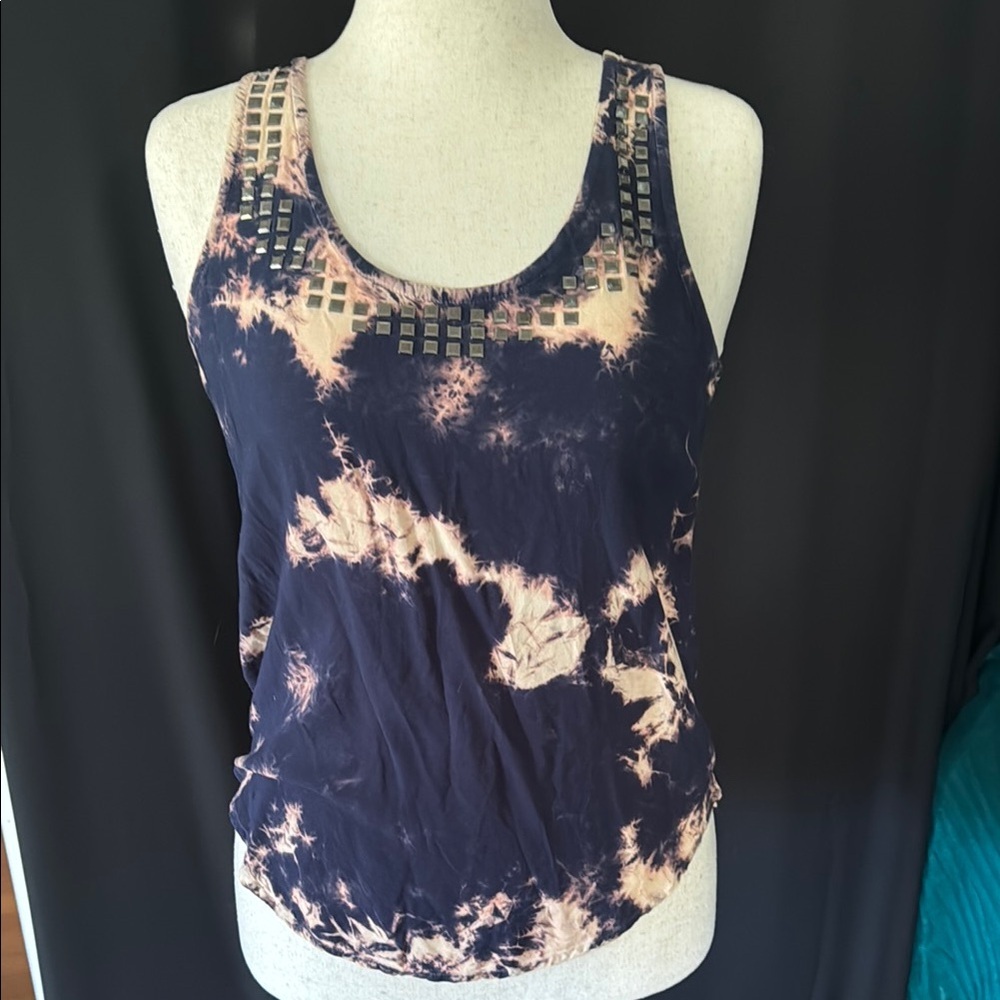 XXI Stylish Tie-Dye Jeweled Tank Top, Med